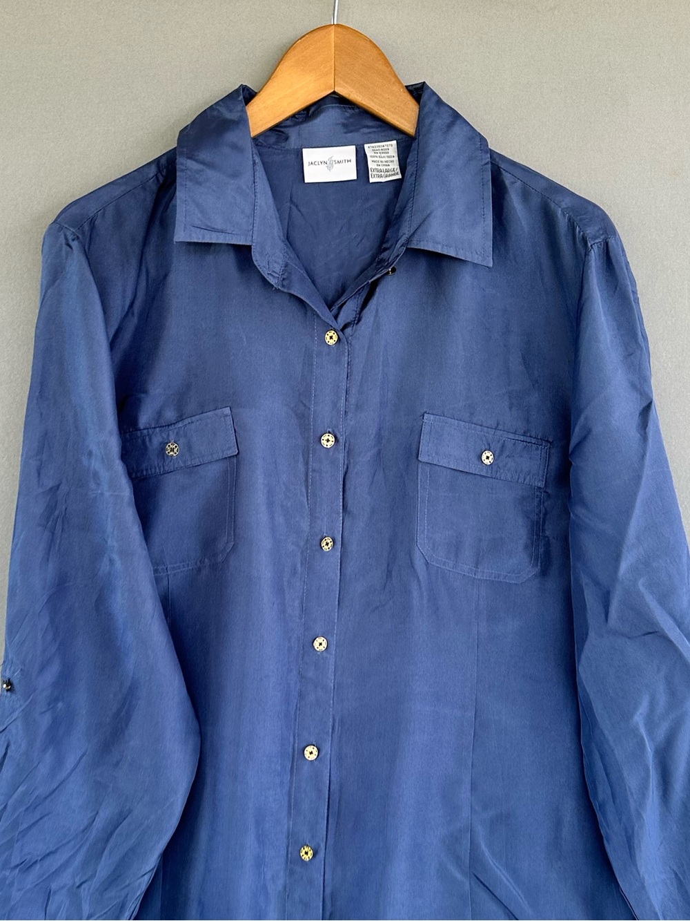 🎉5 for $45🎉  Jaclyn Smith silk top blouse shirt size XL - Picture 4 of 8